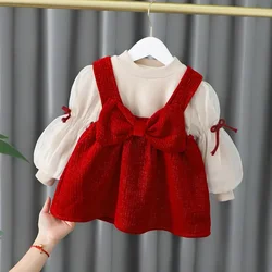 Girls Dress 2023 Plaid Plush Dresses for Kids 2023 Autumn/Winter Children Princess Costume Christmas Party Baby Girl Clothes