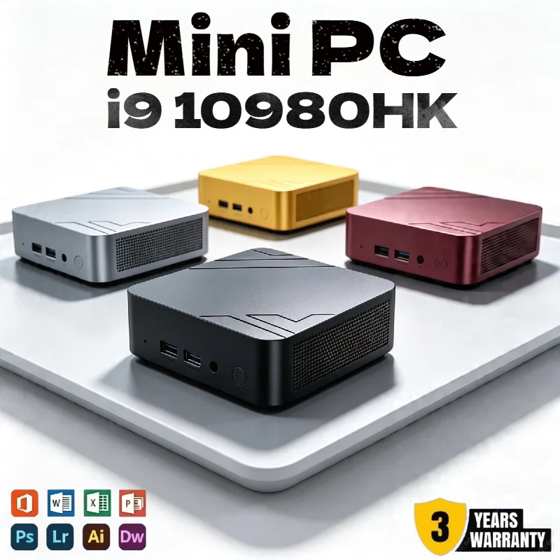 Hot Pick Core i9 10980HK Mini PC Windows System 16GB RAM 1TB/2TB SSD WiFi6 BT5.2 4K HD Gaming Office Desktop