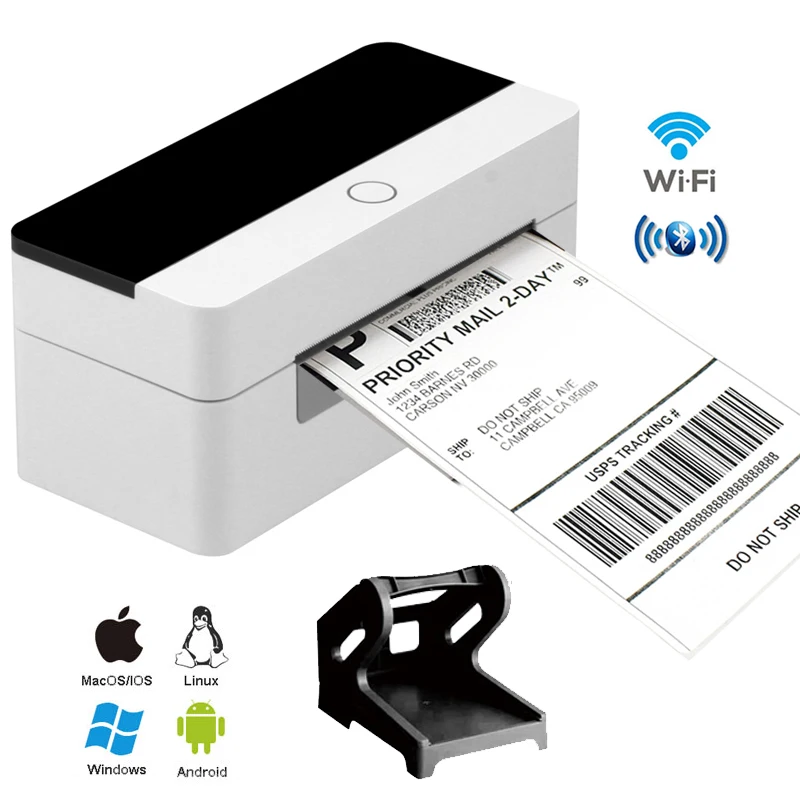 4x6 Mini Handheld Wireless for Bluetooth Thermal Label Printer 203dpi Resolution with LAN Interface for Shipping Labels in Stock