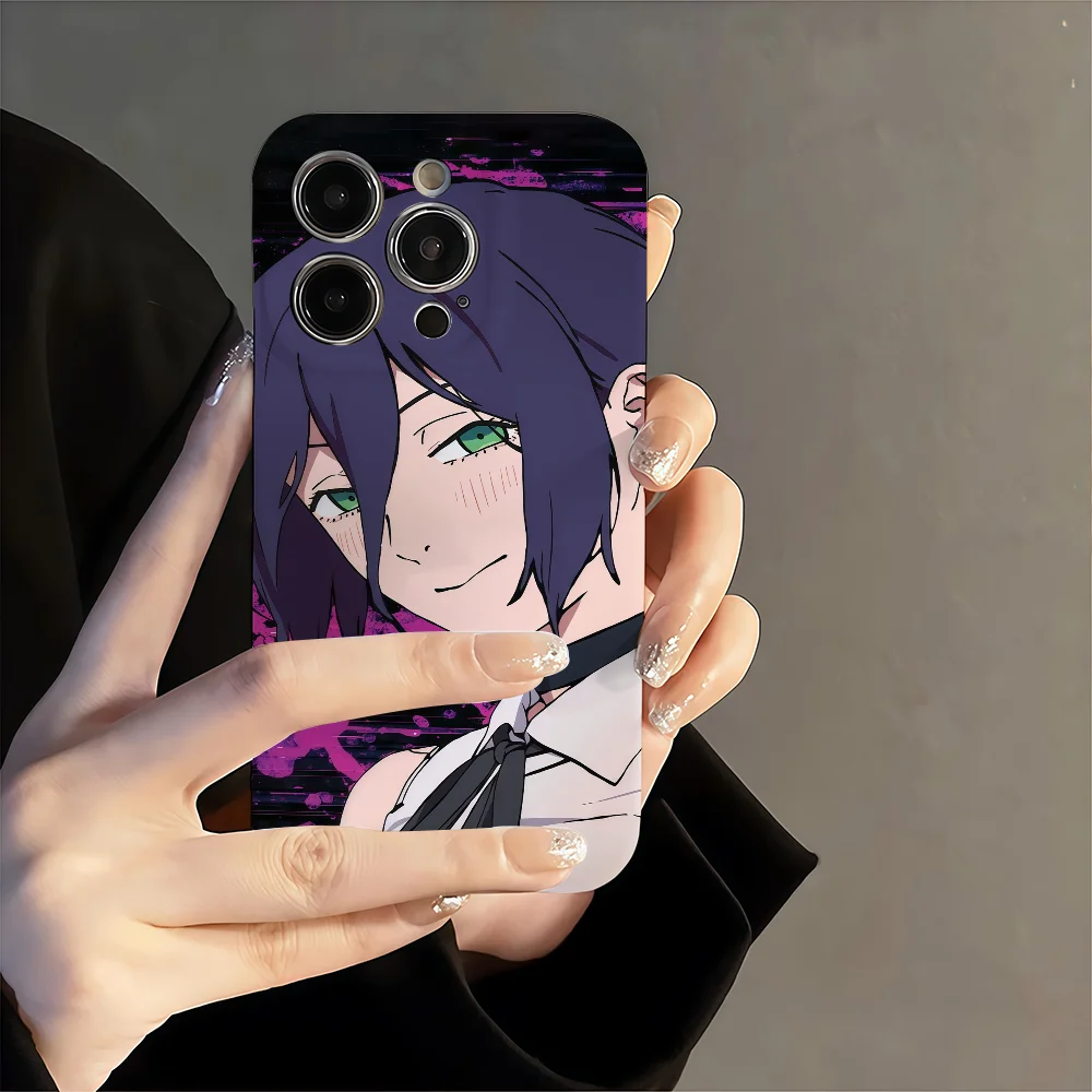 أنيمي C-CHAINSAW M-MAN Reze جراب هاتف آيفون 17 16 15 14 13 12 11 زائد برو ماكس ثقب دقيق صغير مطابقة فيلم يغطي