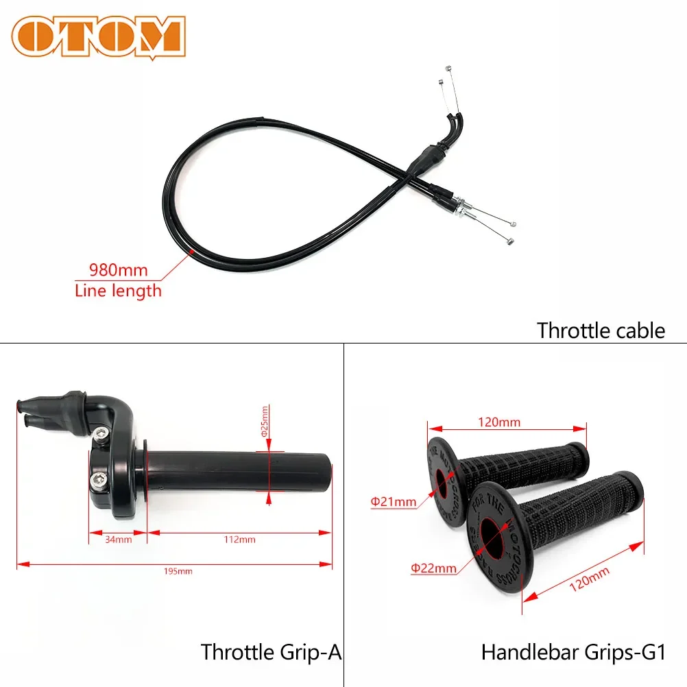 OTOM Motocross Throttle Grip-A Cable Handlebar Grips Kit Fuel Instrument Double Line Oil Transfer For KTM EXC XC SXF 77002091000