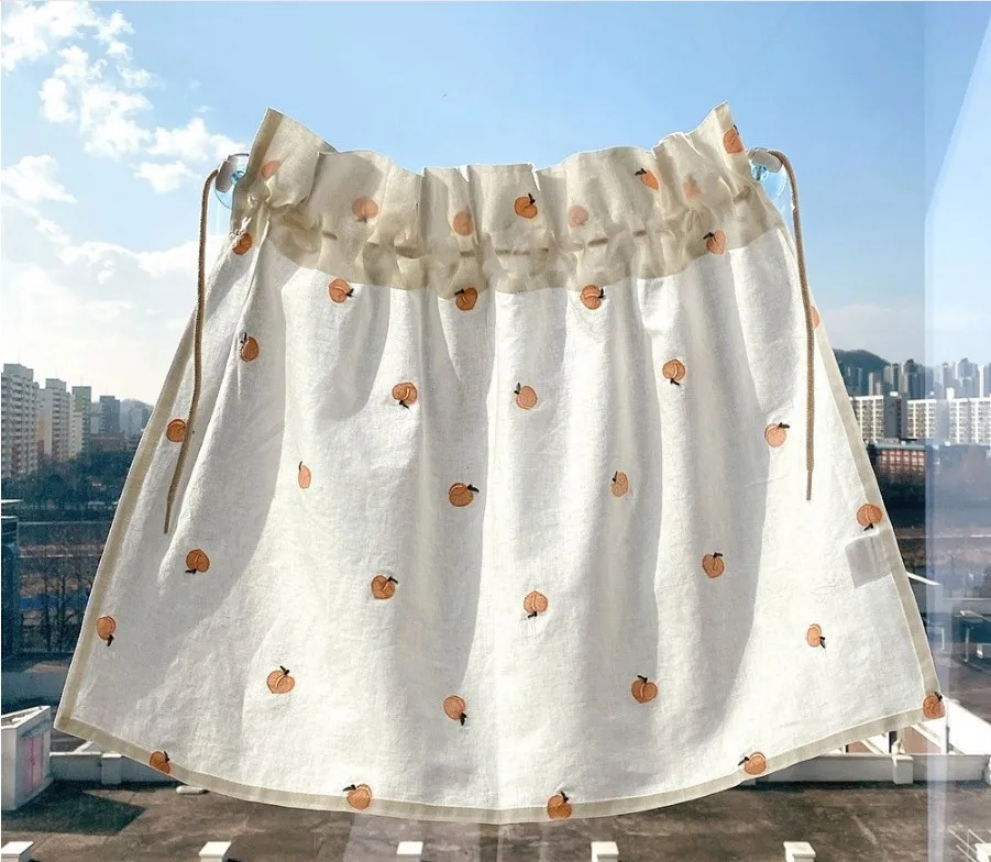 embroidery car sunscreen curtains sunshade ins korean cute baby sunshade block cherry tulip olive suction cup