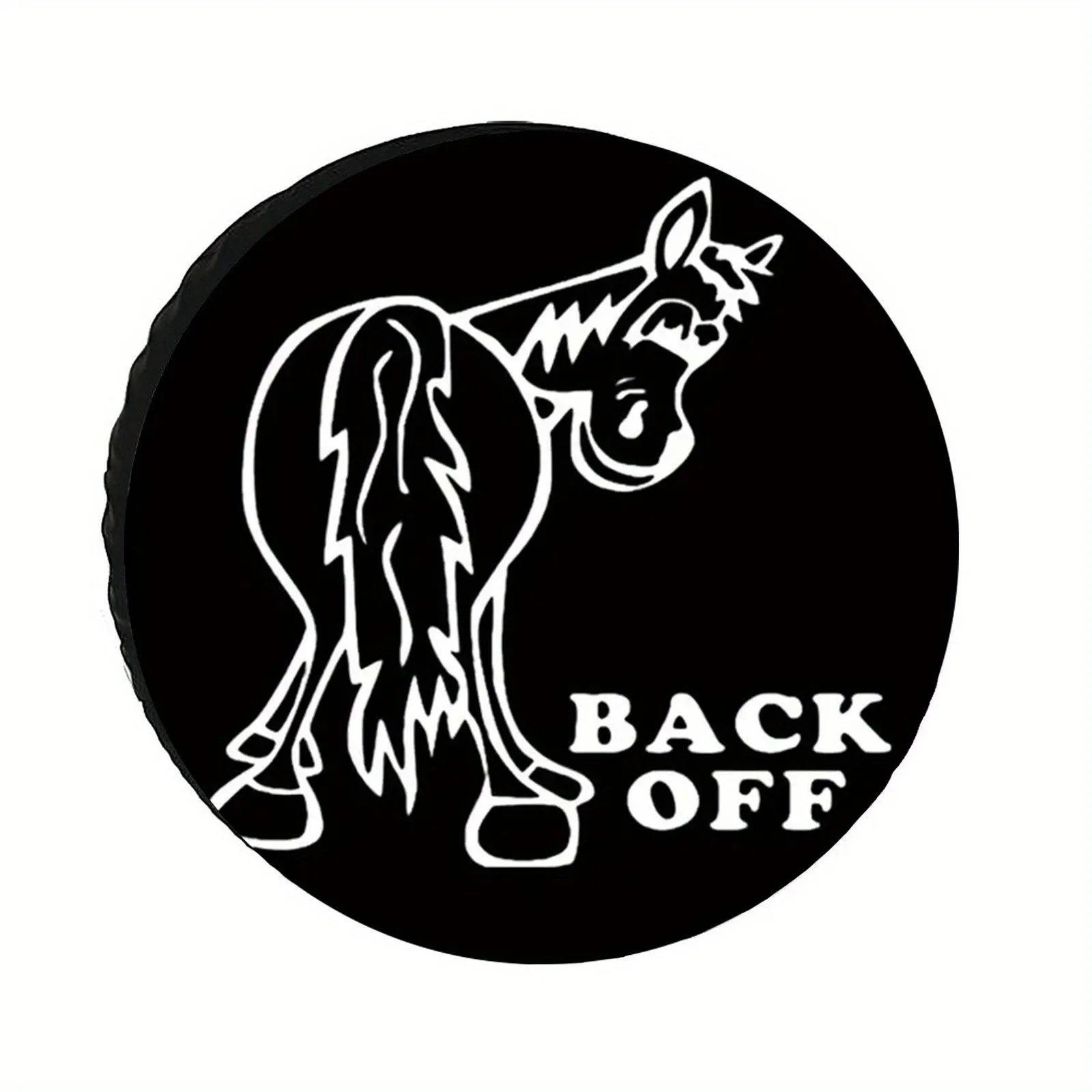 

Funny Back Off Horse Rear View Spare Tire Cover Polyester Weatherproof Protector