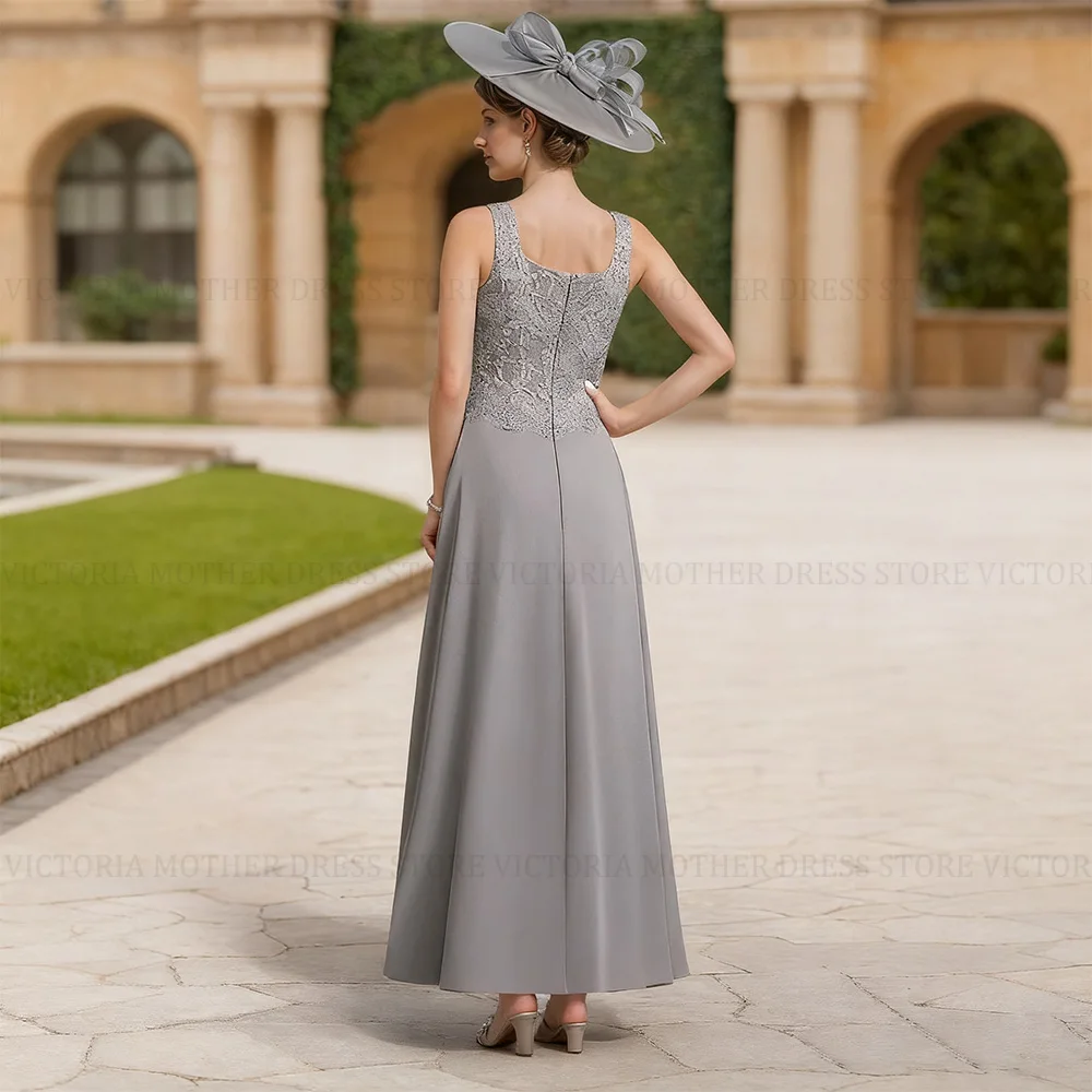 VICTORIA مخصص 2 قطعة فستان أم العروس على شكل حرف a دانتيل شيفون طويل أنيق لحفلات الزفاف فستان سهرة للحفلات
