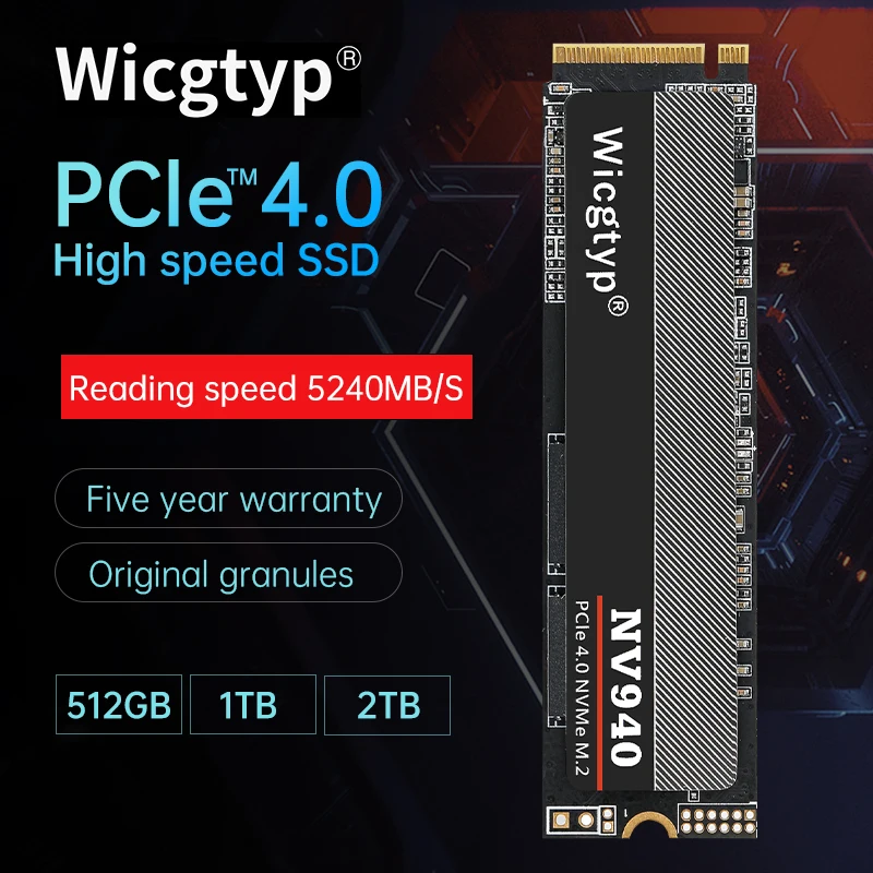 Imagem -03 - Wicgtyp-discos Rígidos Internos de Estado Sólido Ssd Pcie 4.0x4 512gb 1tb 2tb M.2 2280 Apto para Desktop Ps5 Computador