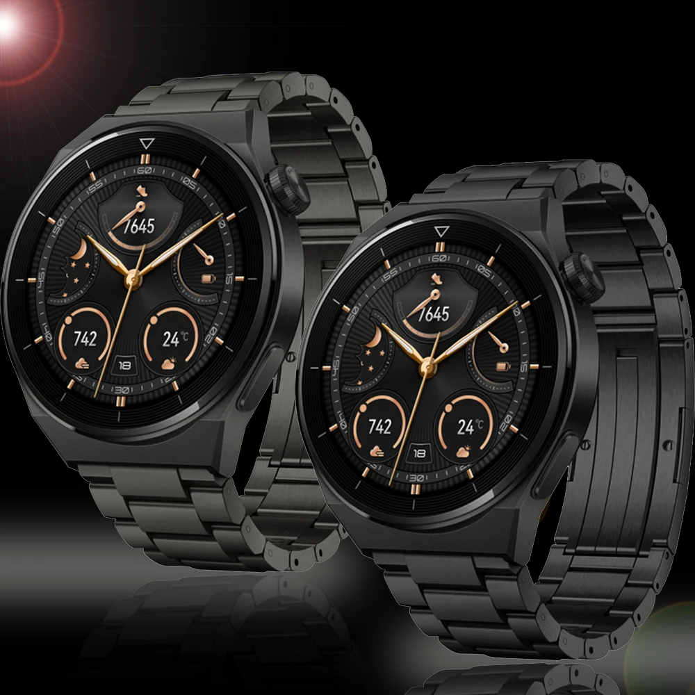 Cinturino in metallo titanio da 22 mm per Huawei Watch GT4 4/4pro GT3Pro 46mm cinturino di lusso definitivo per Huawei GT5 pro 46mm braccialetto