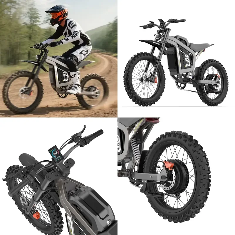 R19 Off-Road Adult Electric Dirt Bike City Bike 6000W for Motor 72V 40Ah Battery 100KM Long Range High Speed