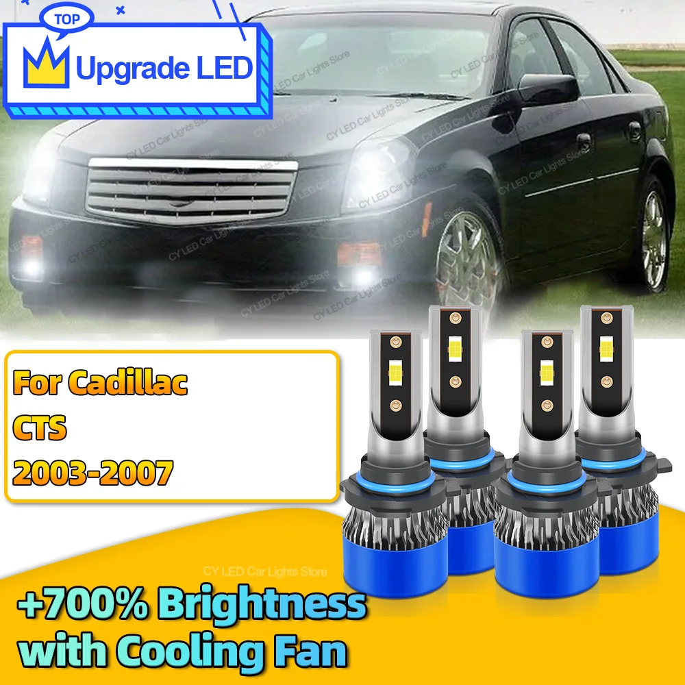 4Pcs 30000LM Canbus Car LED Headlights Bulb HB3 HB4 Auto Lights Lamp For Cadillac CTS 2003 2004 2005 2006 2007 with Fan