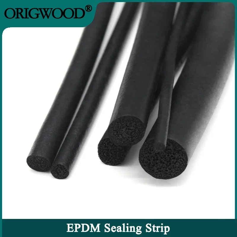 2/5m EPDM Sealling Strip 3/4/5/6/7/8/9/10/12/14/16/18/20mm Sound Proofing Dustproof Foamed Rubber O Type Round  Seal Strips