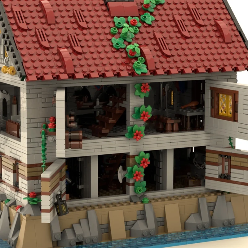 3529 pçs moc prisão medieval castanho modelo blocos de construção brinquedo arquitetura presentes natal diy idéia educação tijolo aniversário