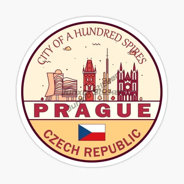 

PRAGUE Car Sticker Moto Map Flag Vinyl Self-adhesive Outside Wall Decal Motocross Racing Laptop Decorative Decals