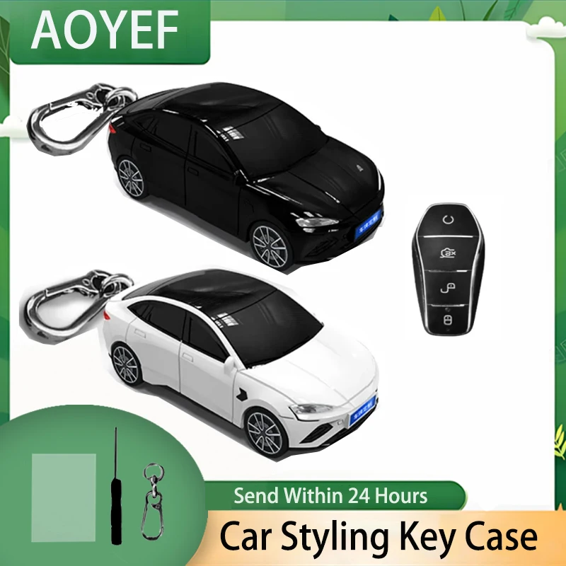 2024 Car Styling for BYD Seal Smart Remote Car Key Case for Byd  Qin Plusdmi Atto 3 Han EV Dolphin Key Cover Fob Holder Keychain