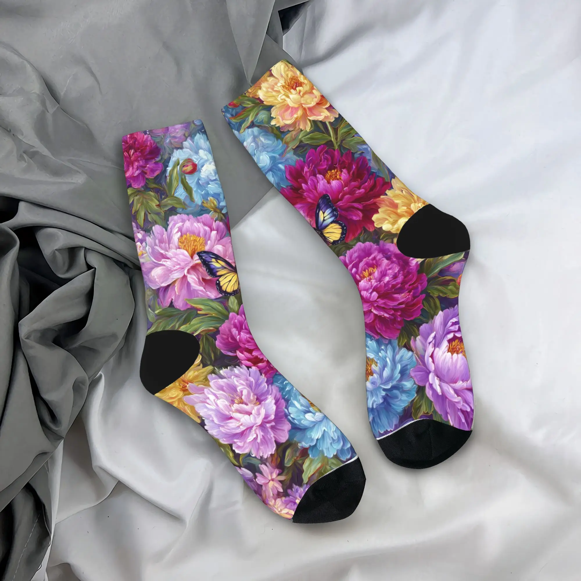 

Носки со смешанным цветочным рисунком, повседневные чулки, осенние нескользящие носки для пар, высококачественные дизайнерские носки для скалолазания