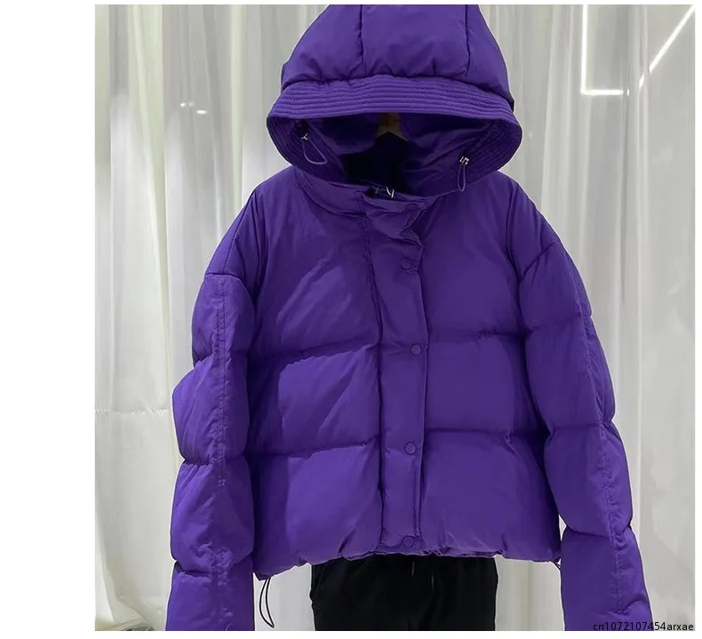 2023 Winter Parka Ultralight Padded Puffer Jacket For Women Coat With Hood Outdoor Warm Lightweight Outwear With Storage Bag