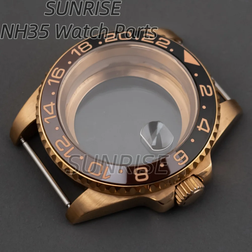 ارتفع الذهب NH35 حالة 40 مللي متر الياقوت الزجاج الفولاذ المقاوم للصدأ ل SUB GMT يخت ماستر NH34 NH35 NH36 NH38 ساعة يد تعمل بالحركة اكسسوارات #1