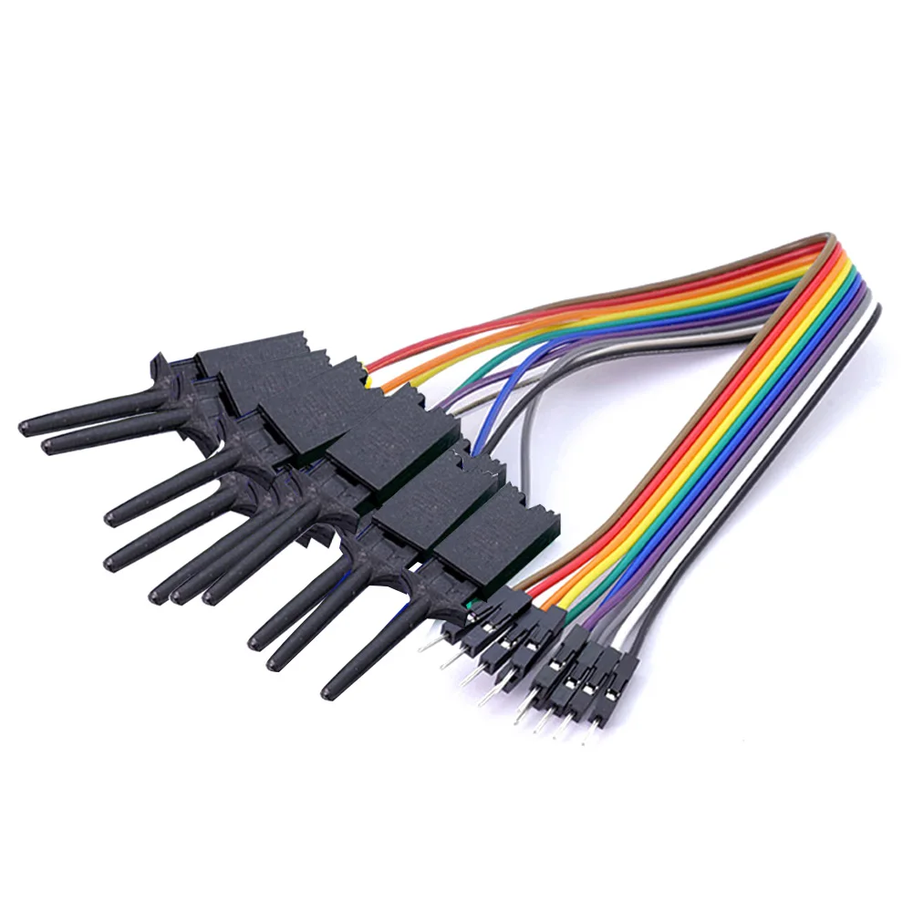 10PIN Hook Clip Line Kit High Efficiency Logic Analyzer Cable Gripper Probe Test 20cm Length USB Logic Analyser Parts