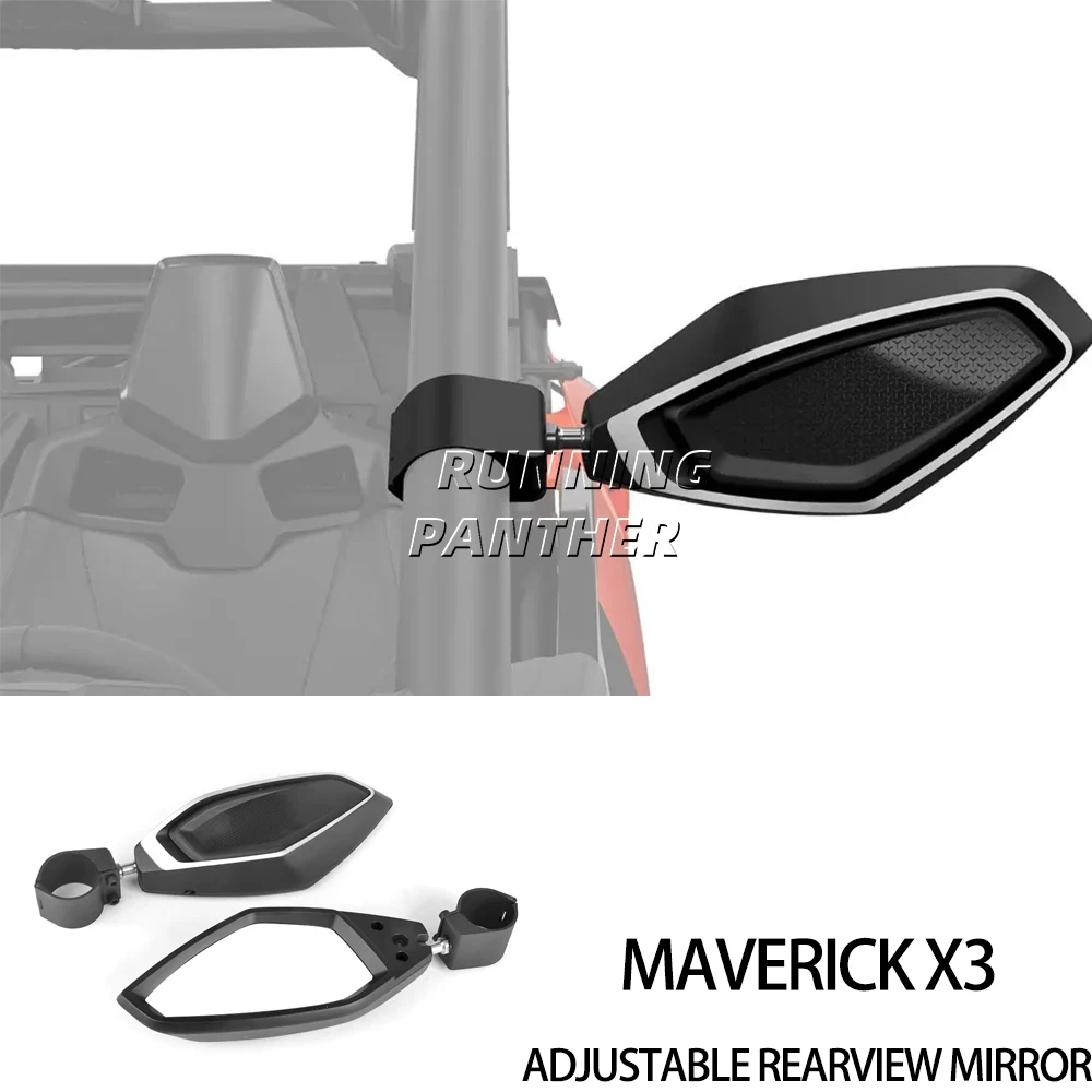 Motorcycle accessories adjustable rearview mirror glass rearview mirror For Can-Am Can Am Maverick X3 all-aluminum ﻿