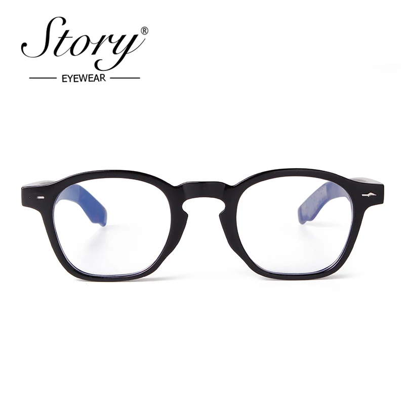 STORY Classics Rivet Blue Light Blocking Glasses Men Women Vintage Tortoise Round Anti Blue Light Eyewear Clear Glasses PS22768
