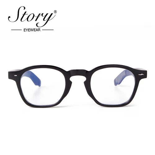 Imagen 2 del producto HISTORIA clásicos remache gafas de bloqueo de luz azul hombres mujeres Vintage tortuga redonda Anti luz azul gafas transparentes PS22768