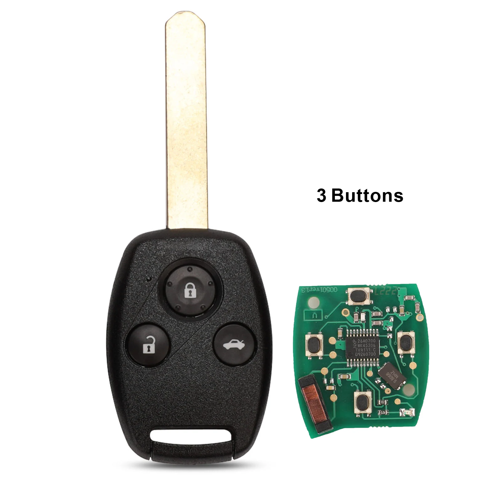 Jingyuqin uzaktan anahtar ile PCF7961 ID46 çip araba Alarm kontrol S0084-A için 313.8MHz için Honda CIVIC akışı 2/3/4 düğmeleri