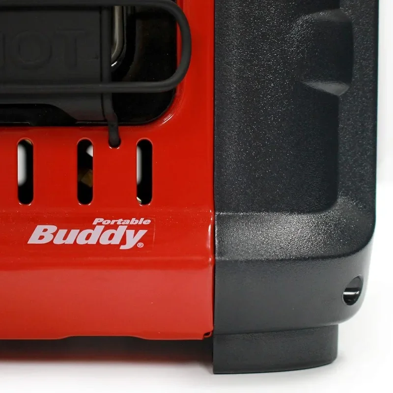 F F F 232000   MH9BX Buddy 4.000-9.000-BTU Aquecedor radiante de propano portátil seguro para ambientes internos, vermelho-preto