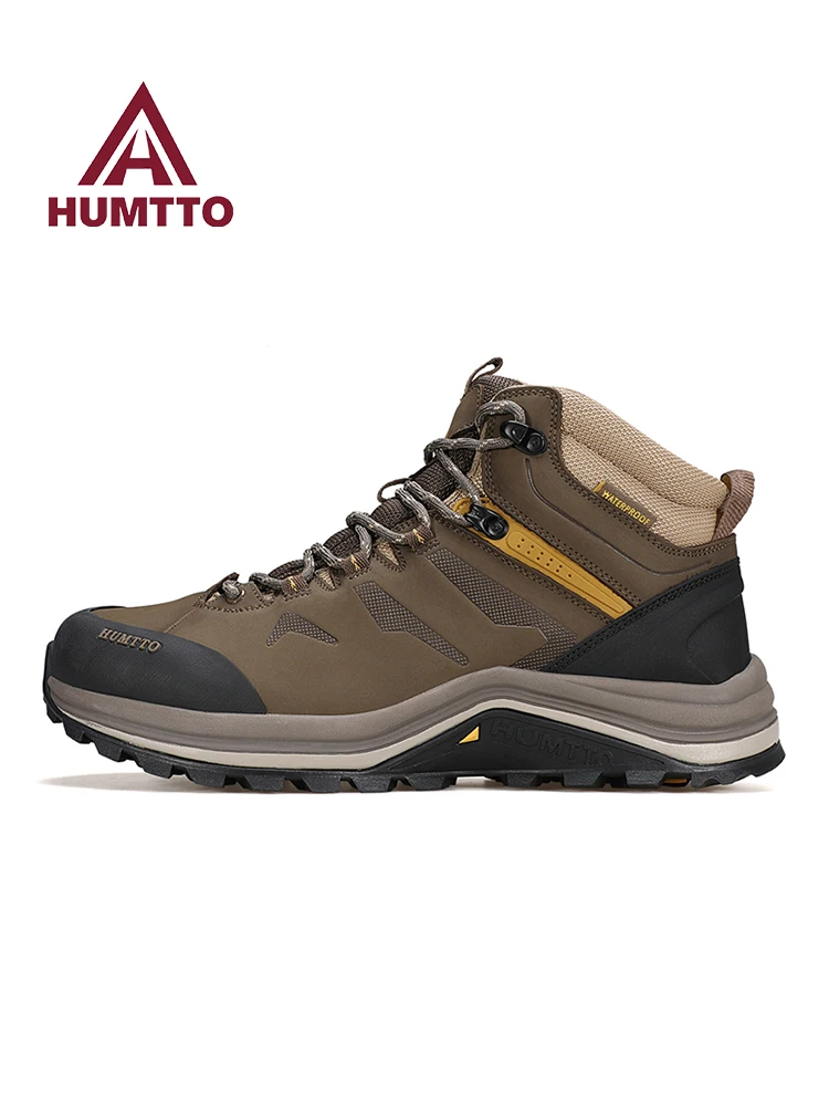 HUMTTO Wandelschoenen Heren waterdichte jachtlaarzen Tactische Desert Combat Enkel trekkinglaarzen Mannelijke warme koe lederen sneakers