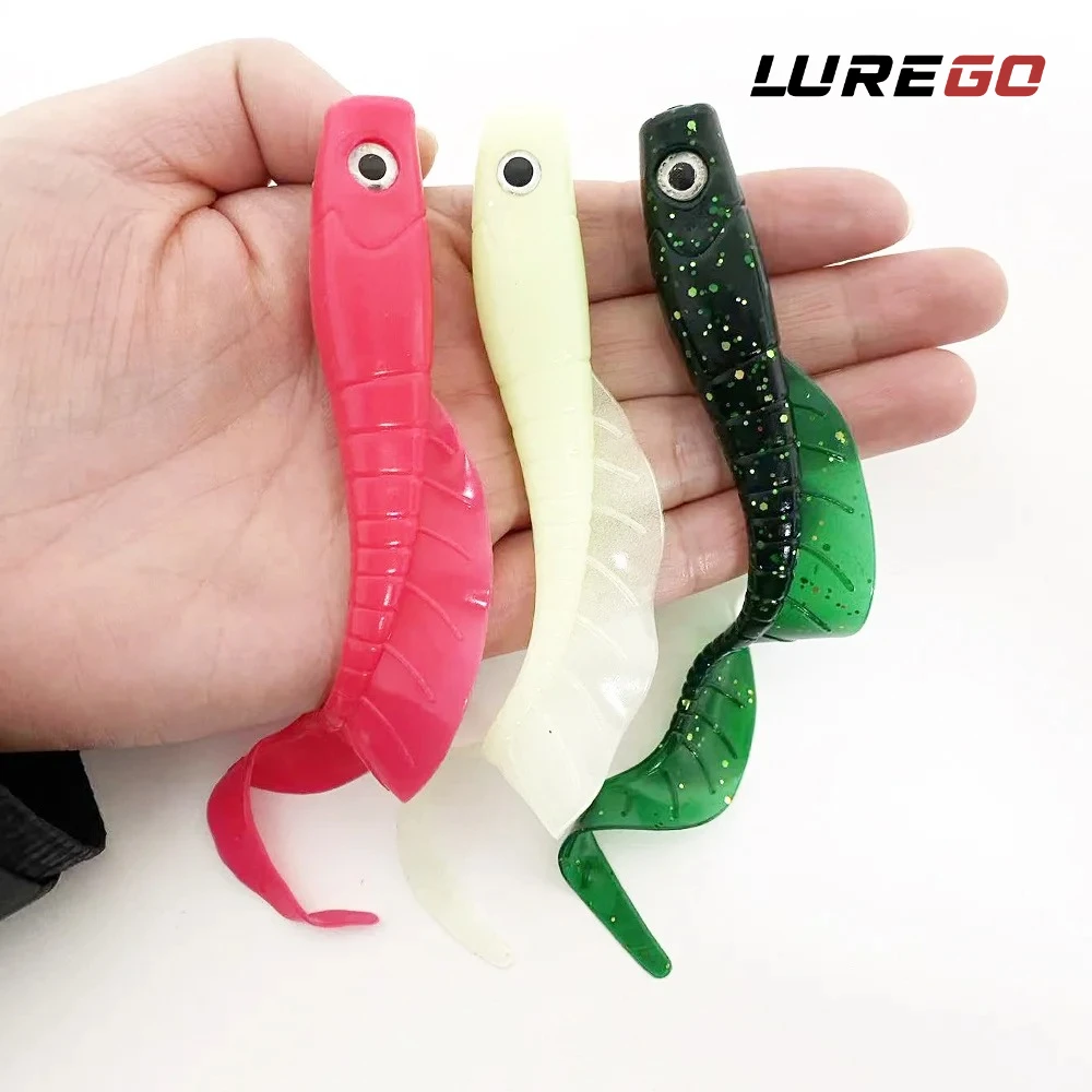 5PCS 11cm Curly Tail Grub with 3D Prism Eyes | Vibrating Ribbon Tail for All-Water Column Search | High-Visibility Bass