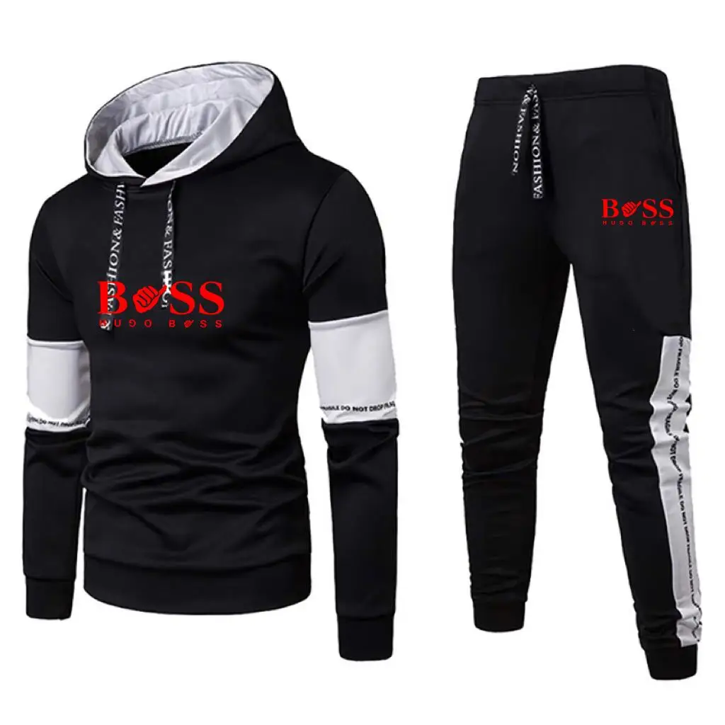 2024 Men\'s Spring and Autumn Luxury Brand Printed Sports Set Casual High Quality Hoodie Pullover+Pants 2-piece Men\'s Fashion Set