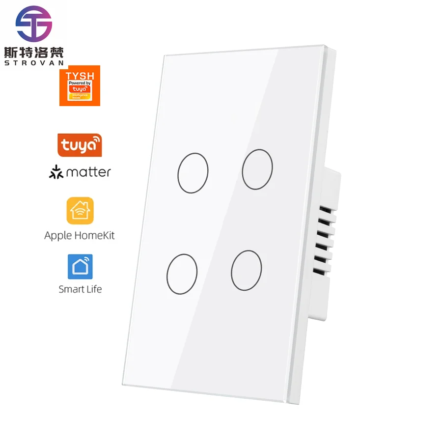 

STLF for Smart Wireless WiFi Touch Panel Waterproof 250V Luxury IP44 Wall Switch
