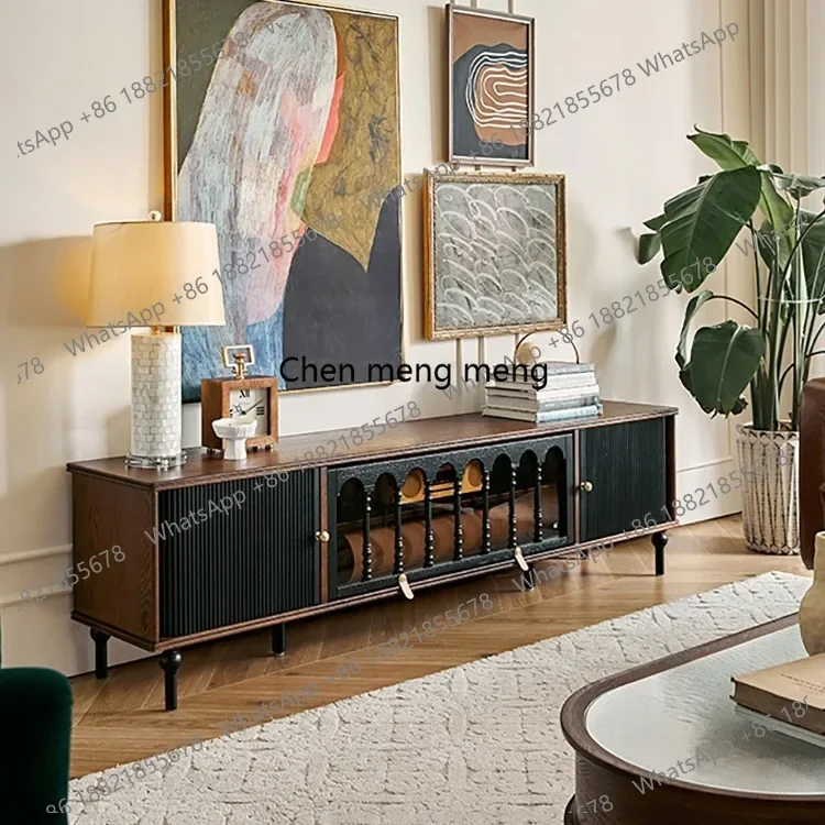 

Solid Wood TV Cabinet French Retro TV Modern Home Living Room TV Cabinet Set