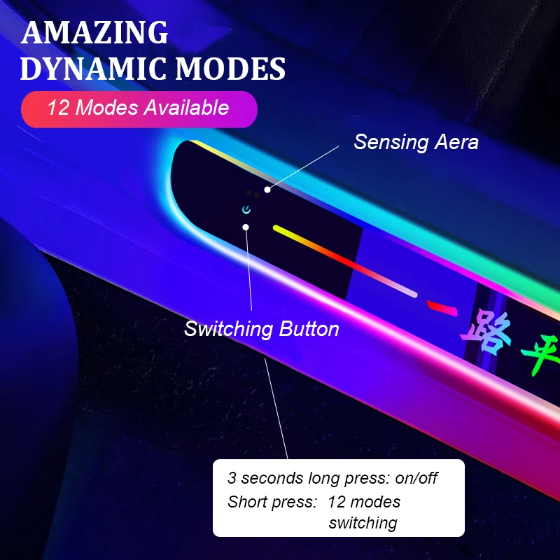 Oplaadbare Instaplijsten Licht Auto Interieur Sfeer Lamp Led Rgb Welkom Pedaal Aangepaste Logo Auto Stijl Accessoire Decor Gift