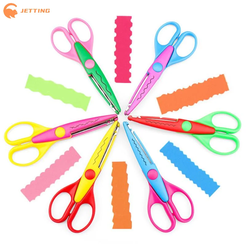 1 pçs estudante diy álbum de cores decorativo rendas tesoura recortes de papel artesanato pequenas tesouras criança ferramenta criativa arte segurança