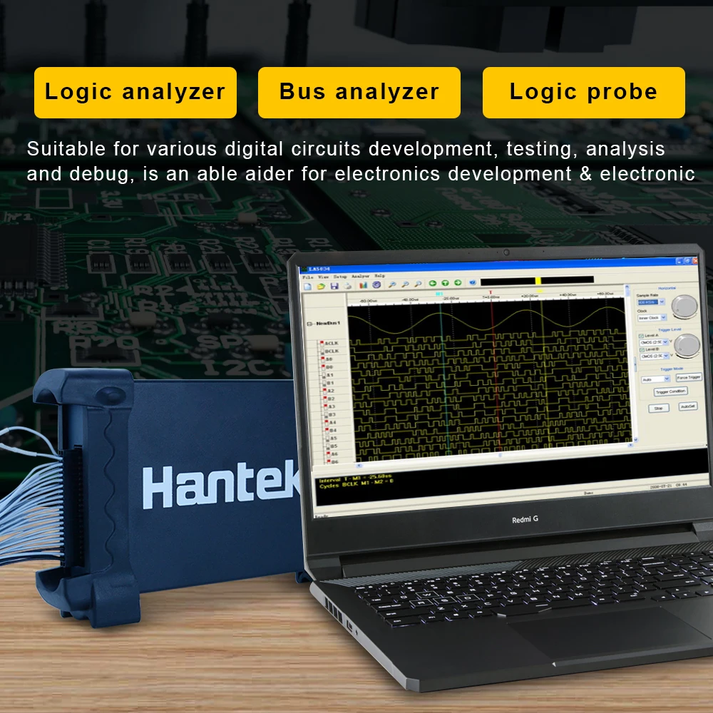 Hantek 4032L cyfrowy USB do komputera analizator stanów logicznych 2Gbit głębokość pamięci 150MHz przepustowość 32 kanały oscyloskop US/EU wtyczka