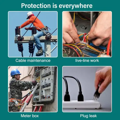 Imagen 2 del producto Guantes aislantes rojos para electricista, manoplas de goma que soportan voltaje de 220V, guantes seguros para el trabajo, mitones de aislamiento Industrial de 5KV