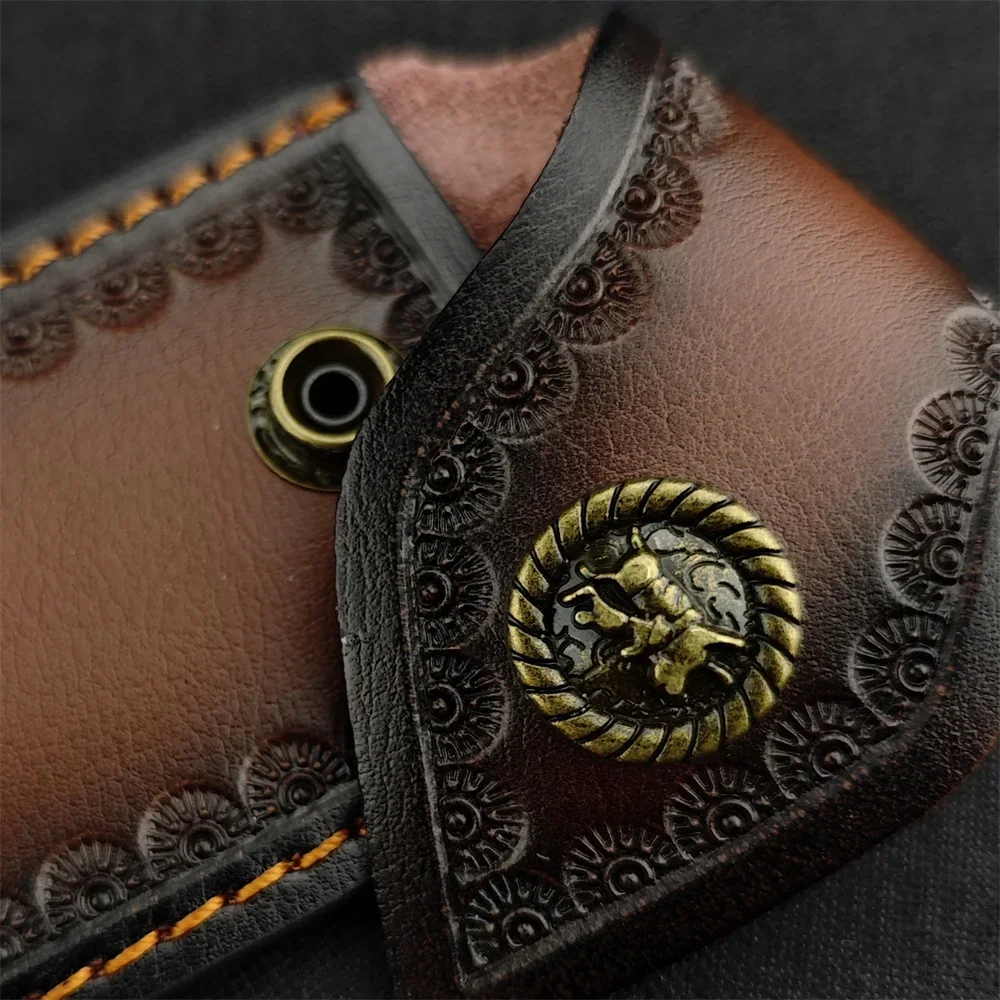 Outdoor Folding Knife Leather Scabbard Cover Cowhide Sheath Knife Cover Pocket Sheath for Storage Portable Knife Multit Holster