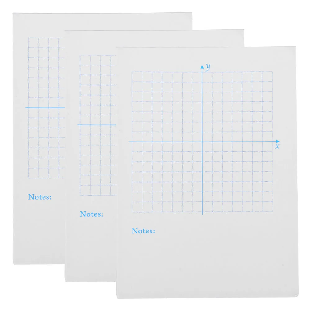 

3pcs Math Coordinate Practice Book Precise Xy System Smooth Writing Paper Students Teachers