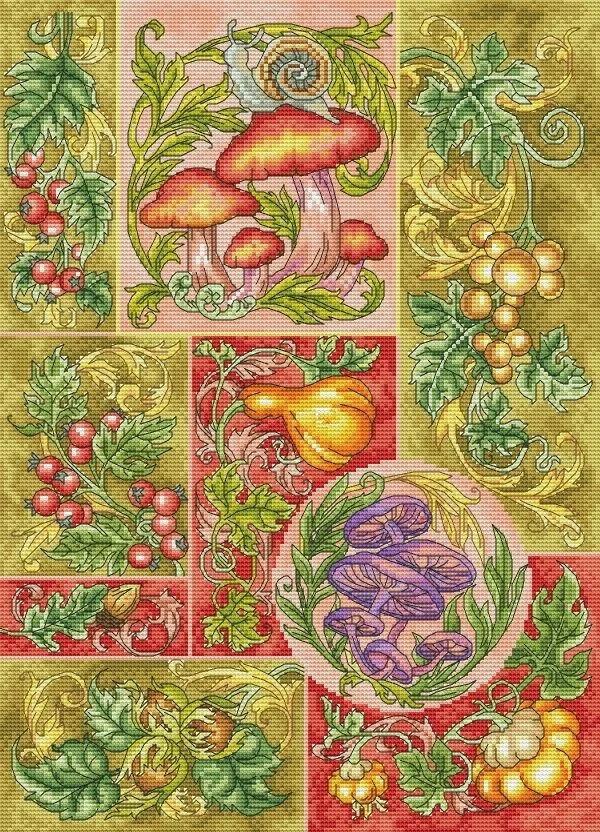 11CT/14CT DIY Embroidery Cross Stitch Kits Craft Needlework Set Canvas Cotton 24-autumn harvest 2-37-48