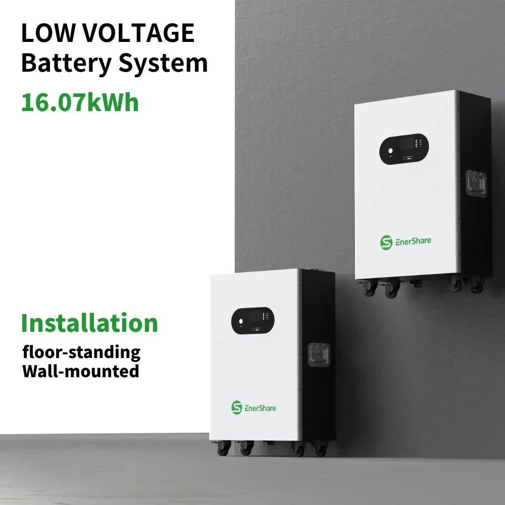 Enershare Zonne-energie Opslagbatterij 51.2V 100Ah 16kWh Lithiumbatterij Lifepo4 Power Wandmontage Thuisbatterij Opslagsysteem