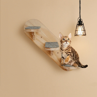 Wall Mounted Cat Floating Stairs Step Wooden Climbing Shelves Anti-Slip Soft Pads Ideal for Cat Activity and Rest
