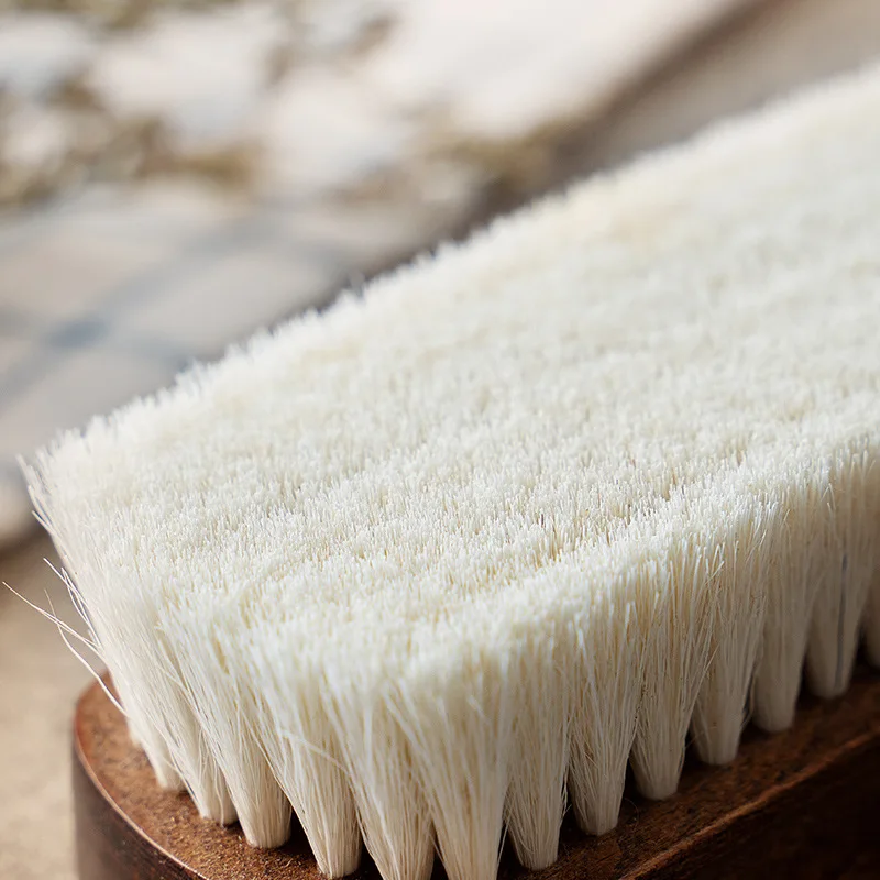 Wool solid wood shoe brush Advanced super soft wool does not hurt shoe oil brush shoes clean leather bag Wash shoes