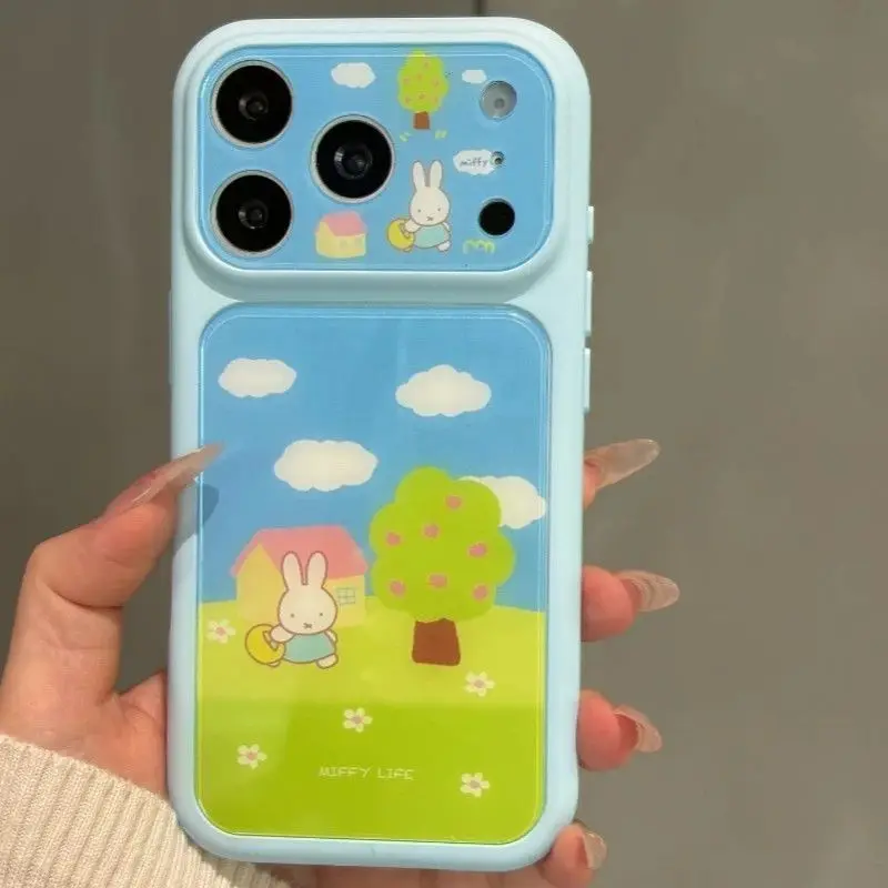 Kawaii Miffy Mobile Phone Case for IPhone 17 16 15 14 13 12 Large Window All Inclusive Cartoon  Lovely Anti-fall Wear-resistant