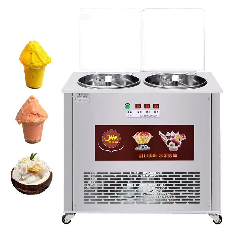 Automatic Stainless Steel Stir-Fry Ice Cream Machine Fast Cooling Stir-Fry Ice Fryer Great for Summer Desserts