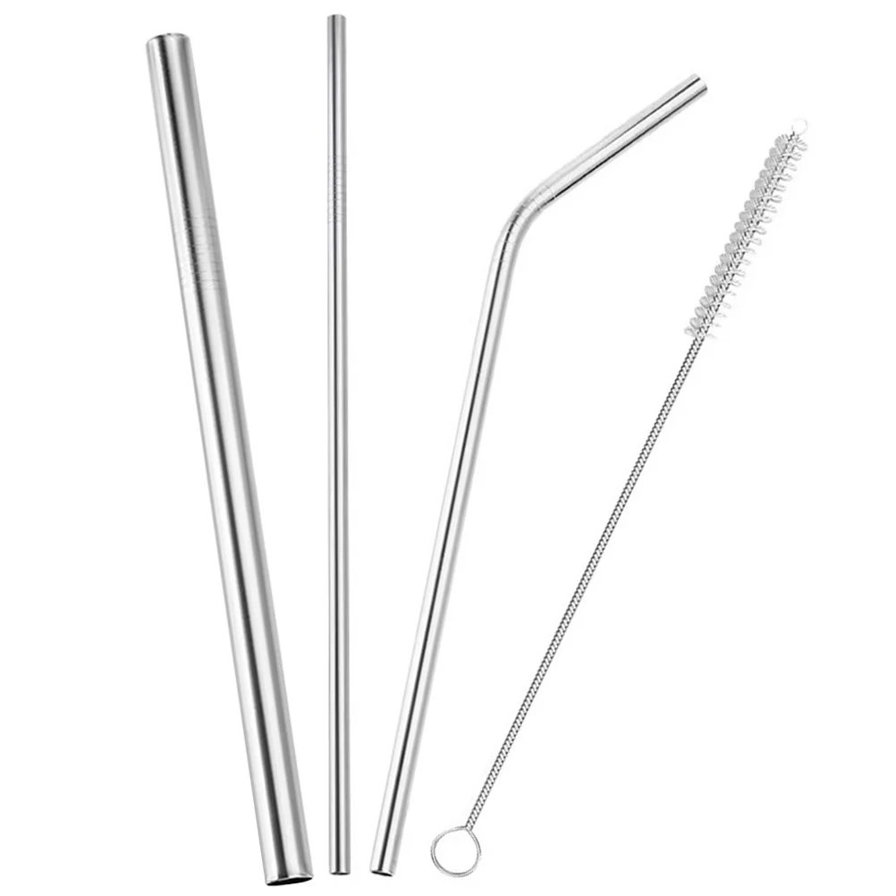 

1Set Stainless Steel Drinking Straws Reusable Multipurpose Straws for Juice Coffee Smoothie with Cleaning Tool Party Favors