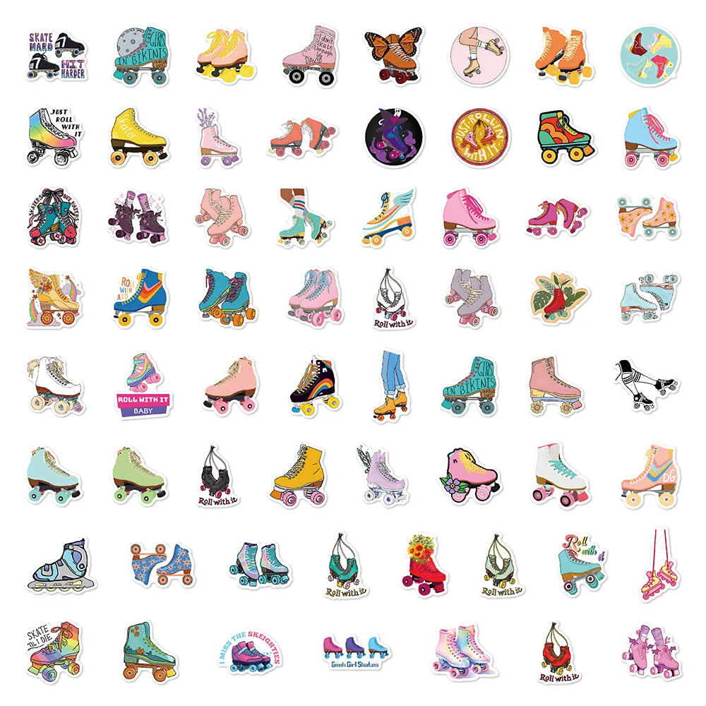 2024 New Roller Skates Sticker Pack Graffiti Cartoon Mobile Phone iPadCar Trunk Helmet Guitar Scrapbook Toy Decoration Wholesale