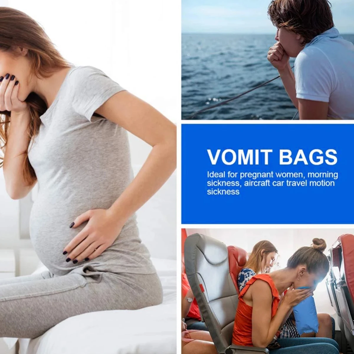 1000 مللي أكياس القيء المتاح أكياس بارف بوك الغثيان أكياس للسفر طائرة دوار الحركة سيارة الطائرات حافلة الاطفال الحوامل