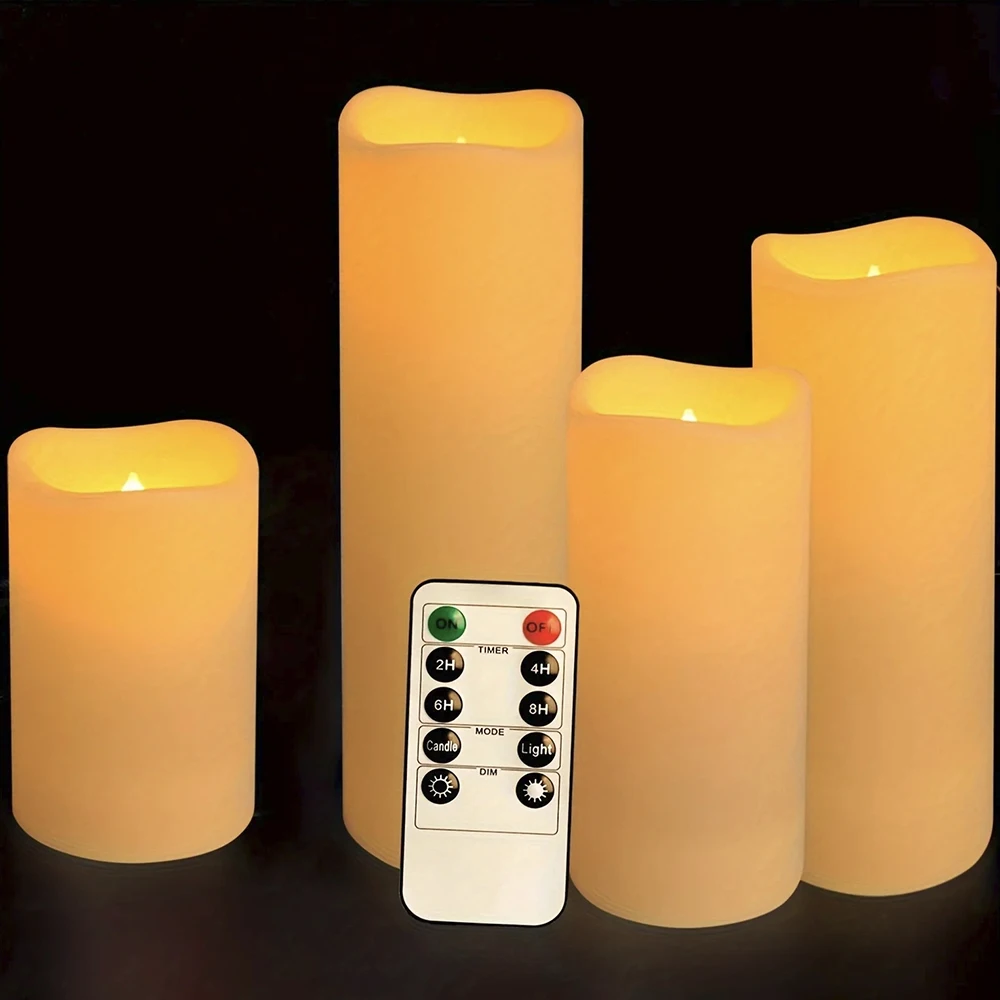 12 stuks 4 stuks LED vlamloze kaarsen flikkerend licht met afstandsbediening voor festival bruiloft thuis feest decor verlichting Kerstmis
