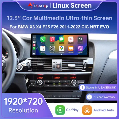 12.3" Ultra Thin Multimedia Touch Screen For BMW X3 F25 X4 F26 2011-2022 Wireless Carplay Display Android Auto Car Radio Player