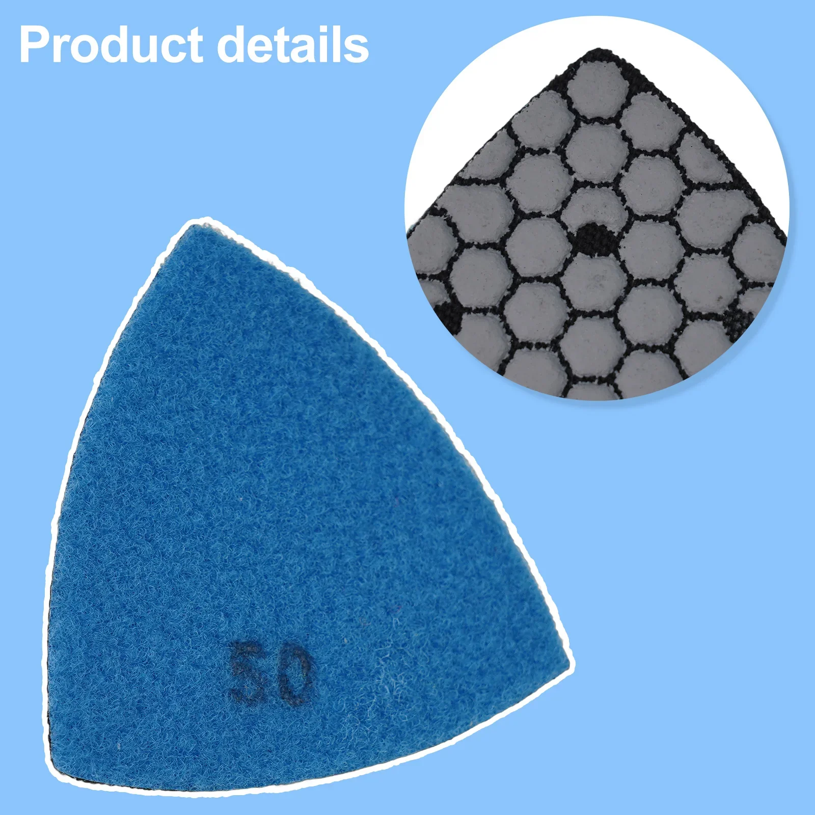 90x90x90mm Triangle Emery Polishing Disc For Fine Finishing Of For Granite Marble And Concrete Stone Surfaces Dry Method
