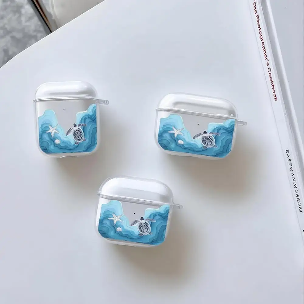 Marine Life Turtle Earphone Case for Airpods 4th 3rd Pro 3 Shockproof Cover for Airpod 2 3 1 Protective Accessorie Shell Fundas