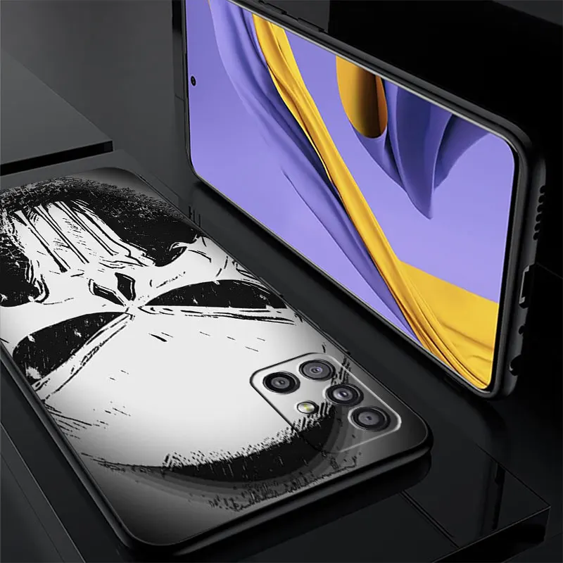 Marvel Superhero Punisher Case per Samsung Galaxy A52 A53 A12 A13 A32 A71 A33 A21s A23 A31 A22 A72 A03 A14 A54 A34 Cover per telefono